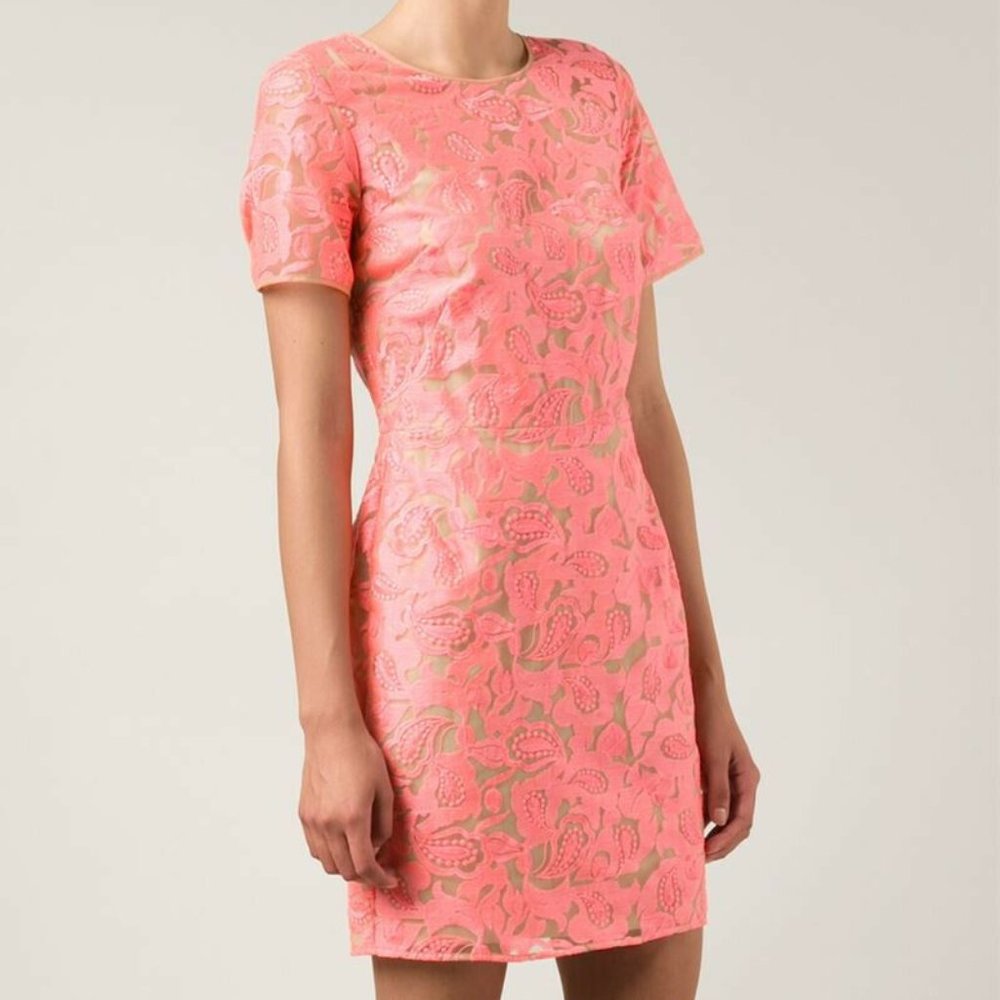 Veronica Beard Floral Embroidered Lace Shift Dress Sz 4